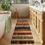 tapis ethnique motifs géométriques floraux rouge beige bleu marron antidérapant intérieur extérieur salon