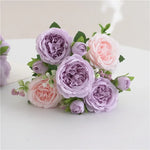 bouquet fleurs artificielles pivoines soie moderne élégant intérieur mariage anniversaire baby shower decoration chambre