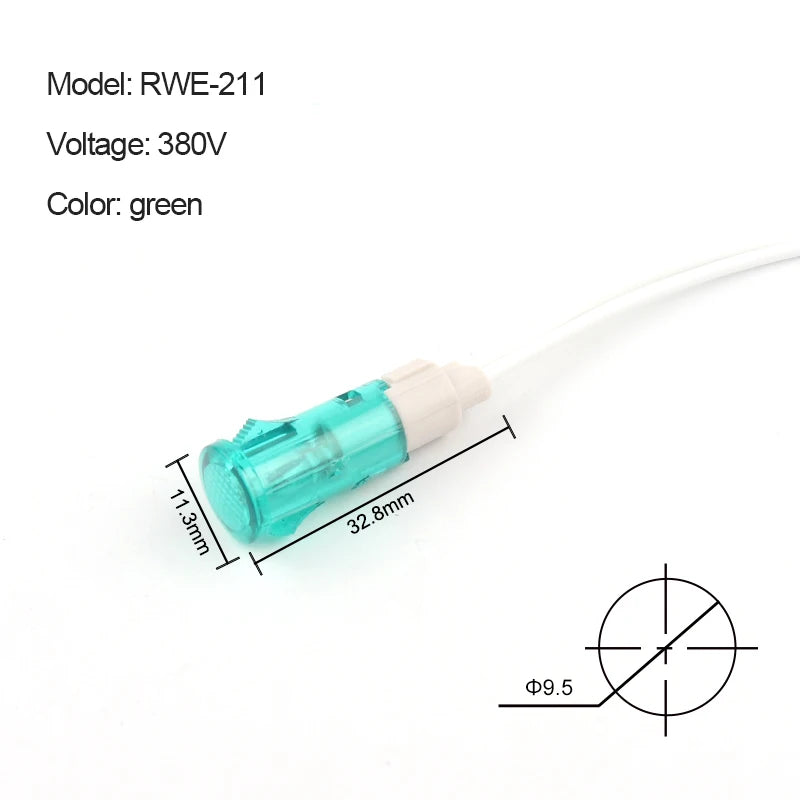 signal indicateur rouge vert jaune transparent moderne câble blanc 12V 220V 24VDC