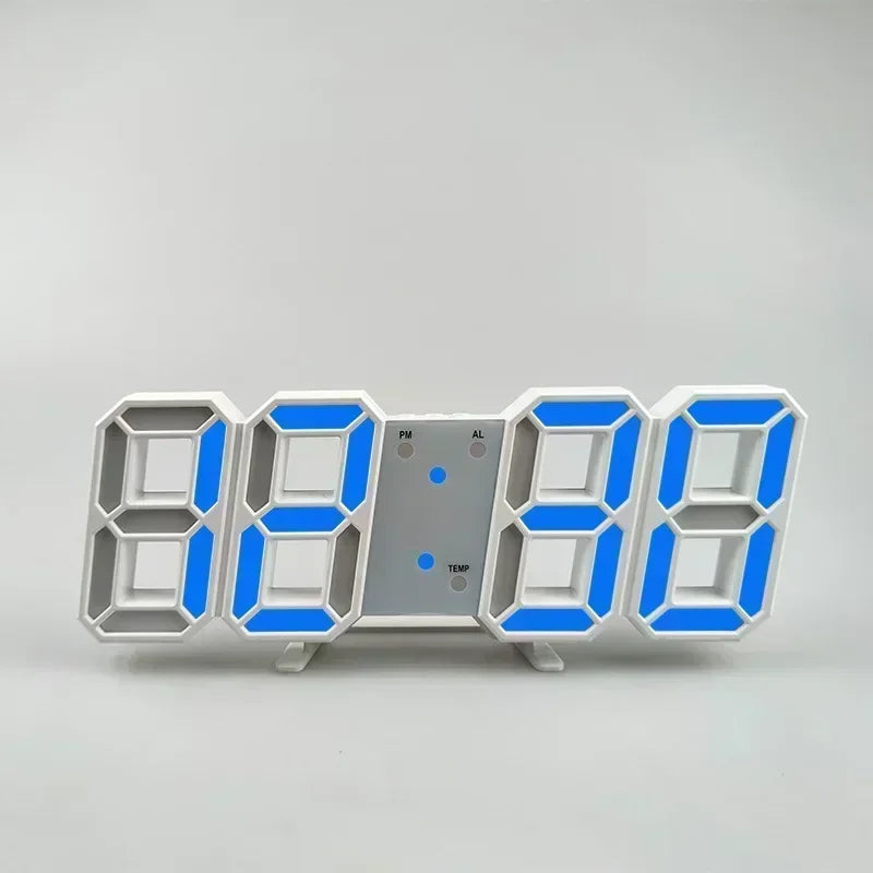 horloge digitale led moderne horaire date minimaliste cubique chiffres imposants
