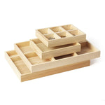 plateau présentation bijoux bois clair moderne respectueux environnement multifonctionnalités compartments rangement