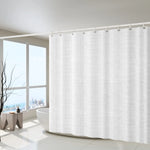 rideau douche tissé texturé imitation lin beige blanc noir gris moderne aimants lestés respectueux