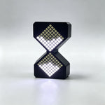 horloge led pixelée moderne minimaliste blanc noir ajustement luminosité affichage temps switch charge cabled