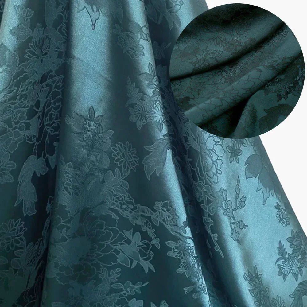 tissu floral or rose élégant classique satiné polyester largeur 150cm
