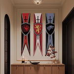 bannière médievale dragon lion griffon lannister st include oc el doré oc eyelets goth