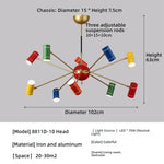 suspension lumineuse moderne led acrylique 90v 260v 2000lm rouge vert bleu