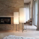 lampe sol moderne led blanc texture rugueuse interrupteur bouton éclairage ambiance chambre salon