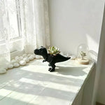 support plante forme dinosaure noir mat contemporain adhésif succulenteintérieur extérieur