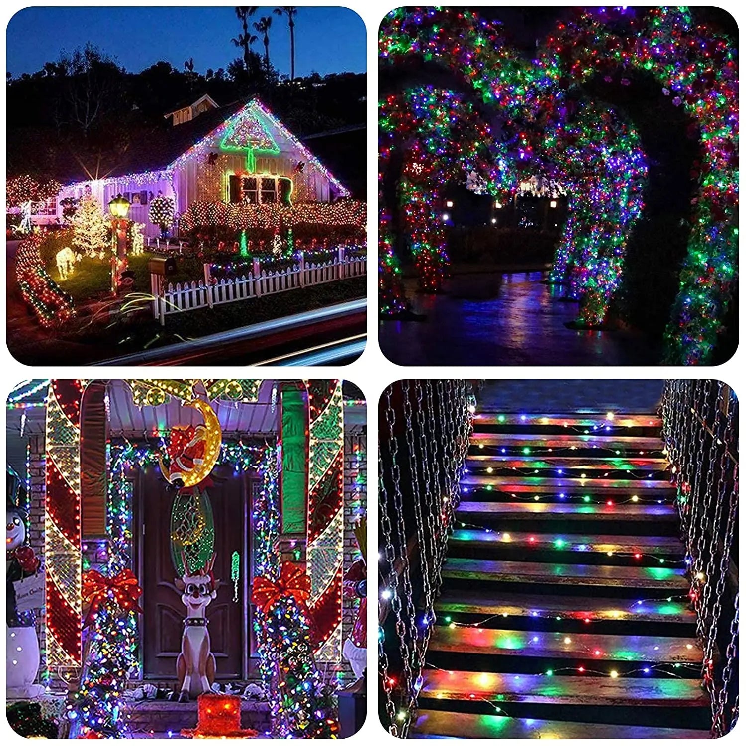 Guirlande lumineuse multicolore pour décoration de Noël