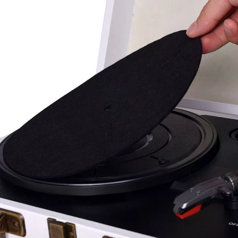 tapis protection antidérapant feutre platine vinyle disques noirs texturés industriels trois tailles différentes