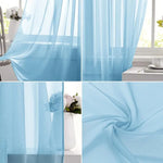rideau bleu clair pois rouge polyester transparent moderne 100cm 250cm