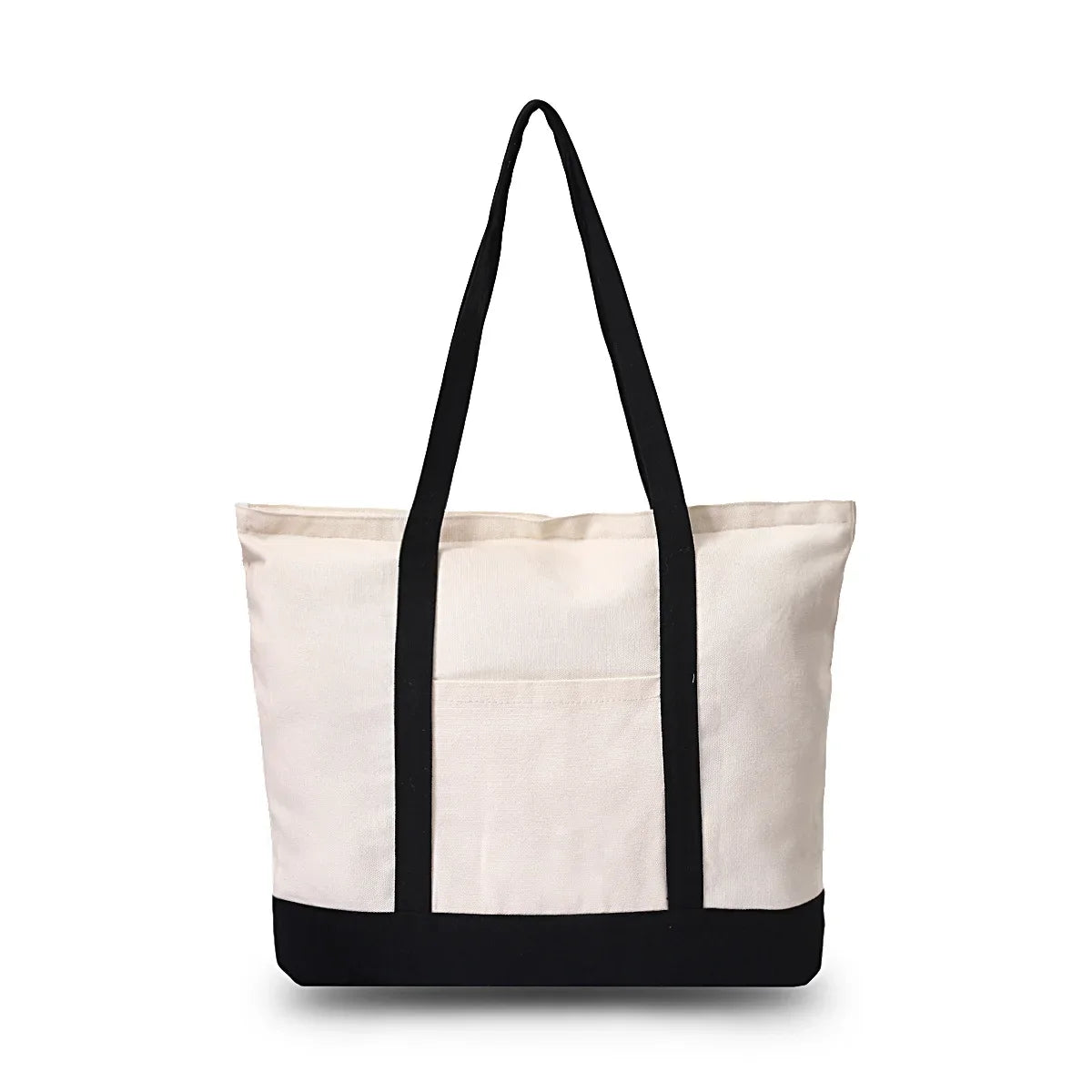 sac main toile blanc bleu marine classique poche externe détachable plage réutilisable fêtes mariage