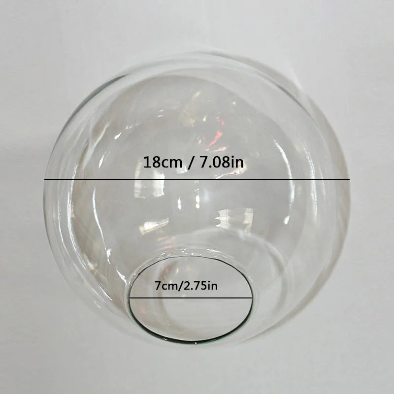 abat jour verre transparent moderne diamètre 13cm 15cm 18cm 20cm 25cm