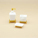 miniature set toilette blanc doré texture marbrée classique accessoire poupée diy salle bain trois