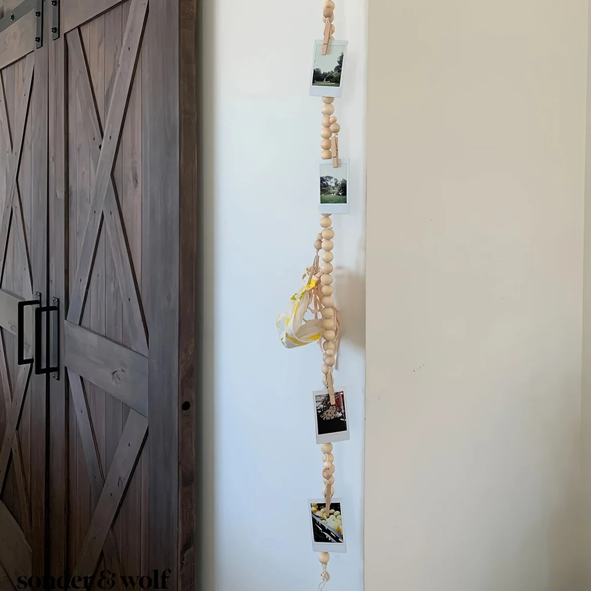 guirlande bois décorative bohème photos clips suspension chambre salon rustic chic