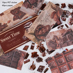 autocollants imprimés chocolats fruits classiques vert blanc rose marron opaques artisanat bricolage