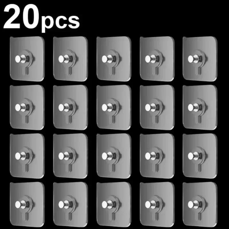 crochets adhésifs transparents minimalistes pack 10pcs 20pcs 30pcs 50pcs 6x6cm