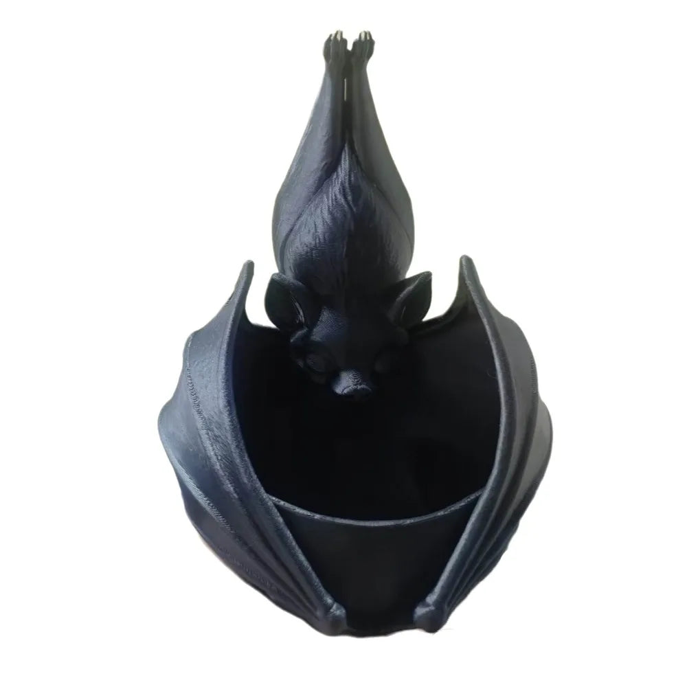 cache pot suspendu chauve souris noir gothique original halloween sculpté opacité cordelette