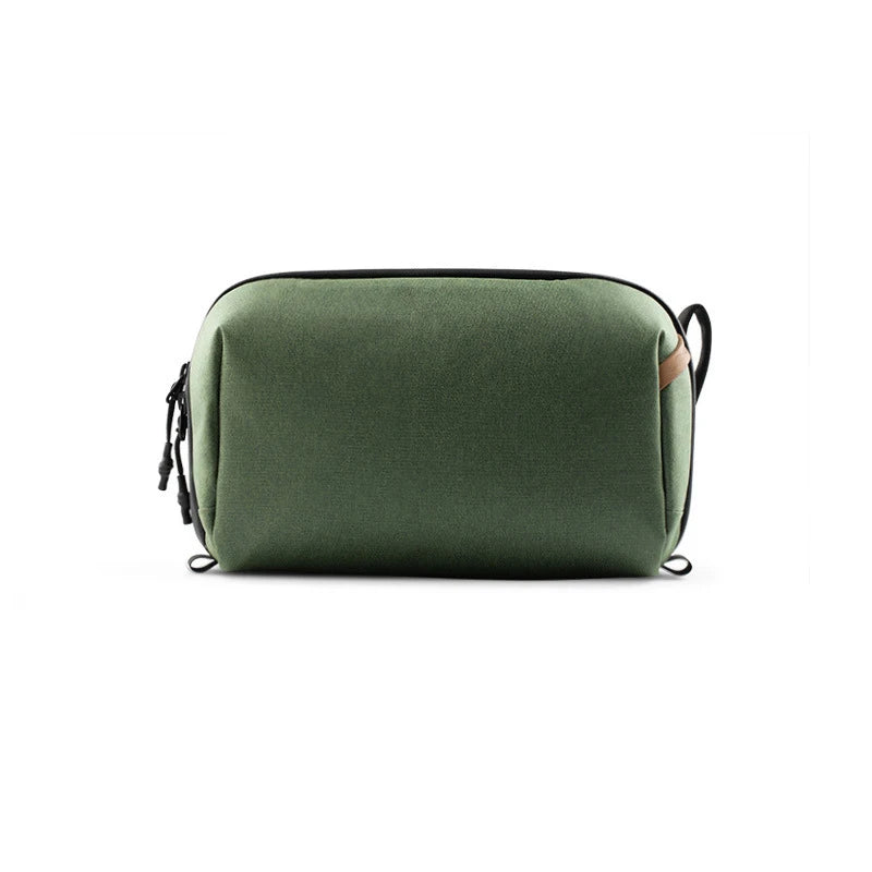 sac cosmétique vert olive noir polyester réutilisable moderne trousse toilette étanche grande capacité voyages