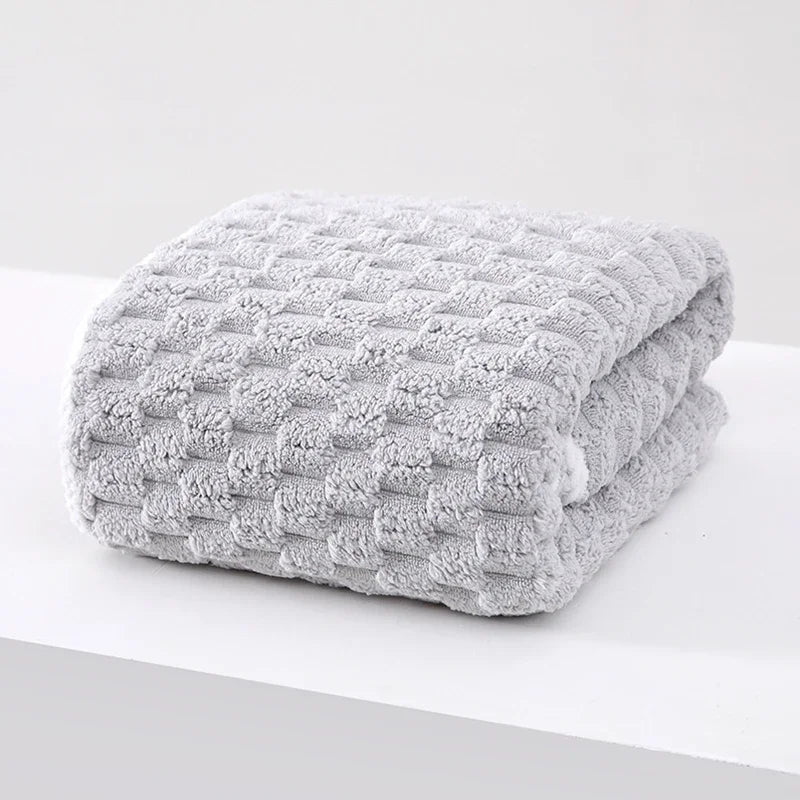 serviettes bain rapide absorption polyester plaid géométrique rose clair moderne doux