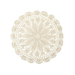 napperons crochetés vintage rustique blanc crème rouge jaune vert