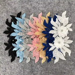 applique textile floral brodé dentelle polyester coton noir blanc rose or argent