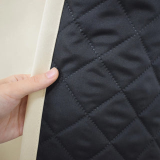 rideau isothermique bleu foncé beige marron motifs losanges texture douce moderne