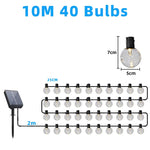 guirlande led solaire suspendue jaune ampoules transparentes panneau solaire autoinstallation festiveextérieurjardinterrasse