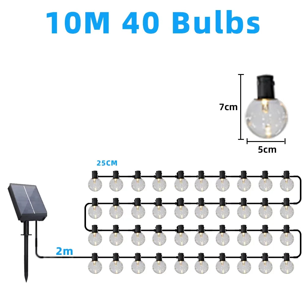 guirlande led solaire suspendue jaune ampoules transparentes panneau solaire autoinstallation festiveextérieurjardinterrasse