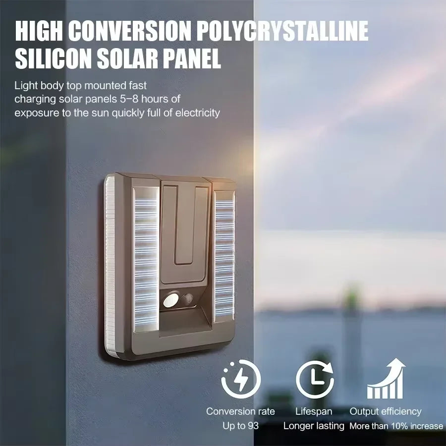 lampe solaire murale noire blanche moderne détecteur mouvement ip65 led autonomie panneau solaire contemporaine