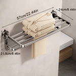 porte serviettes bain argenté moderne fixe sans perçage 37cm 47cm 57cm.linspace()
