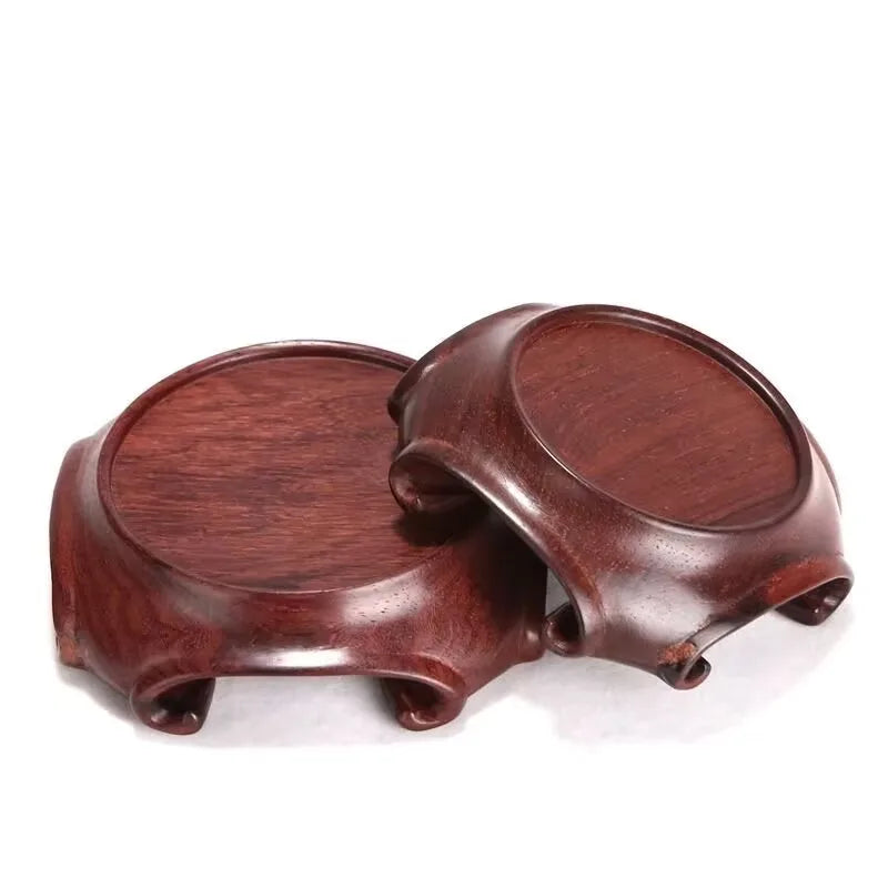 support décoratif bois rouge texture naturelle classique figurine miniature vase decorationintérieur