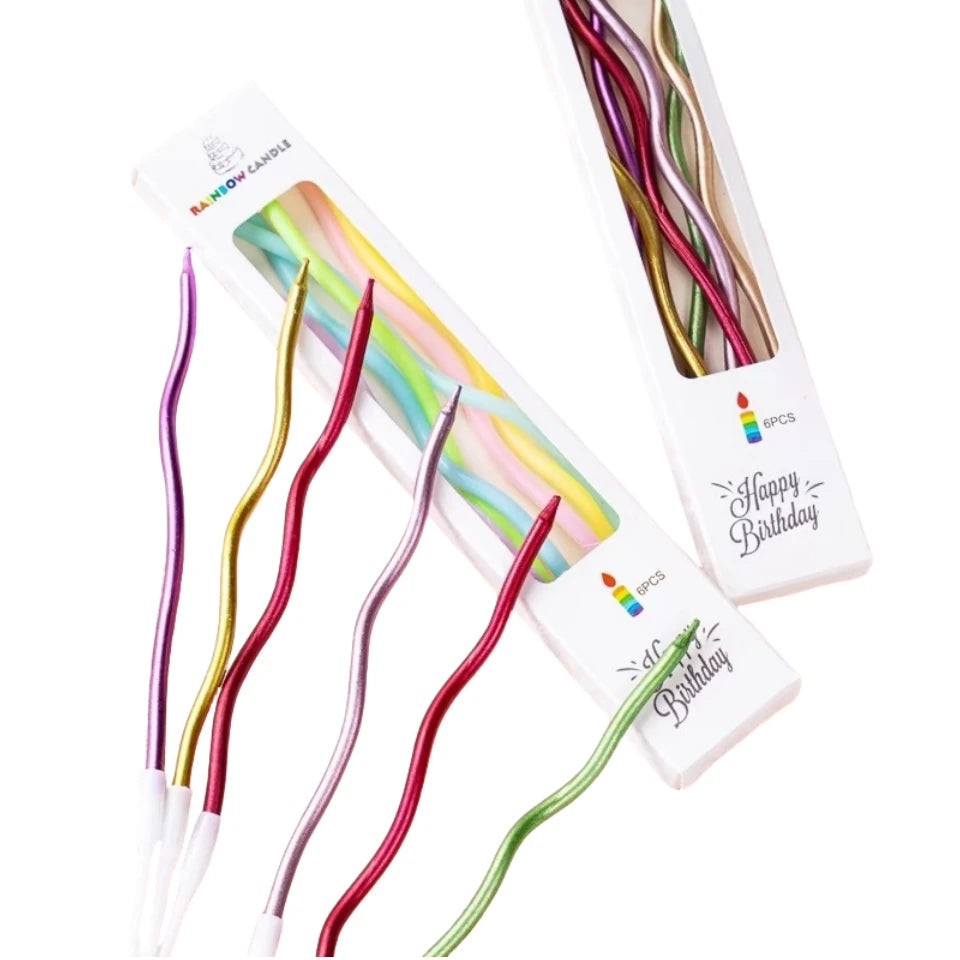 bougies flexibles bougie d'art beeswax flamme colorée violet doré rose vert blanc rayures ondulées
