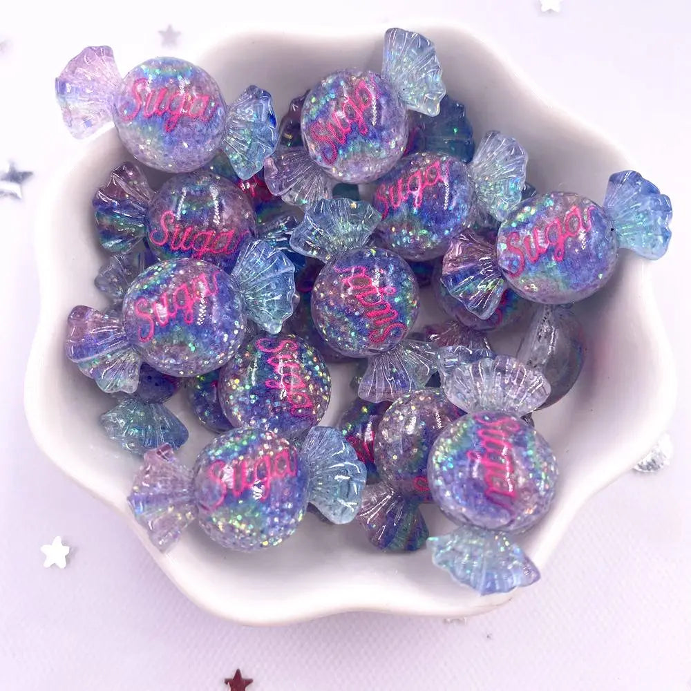 cabochons résine colorée 3d bonbons violet rose bleu jaune gradient brillants scrapbook artisanat