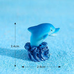 miniatures plage coquille étoile mer dauphin résine soleil palmier décor