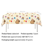 nappe table festive motif animaux couleurs vives bébé enfant deco occasionnelleecerueuils ballons gâteaux