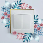 autocollant mural décoratif interrupteur fleurs blanc classique adhésif salon bain chambre maison