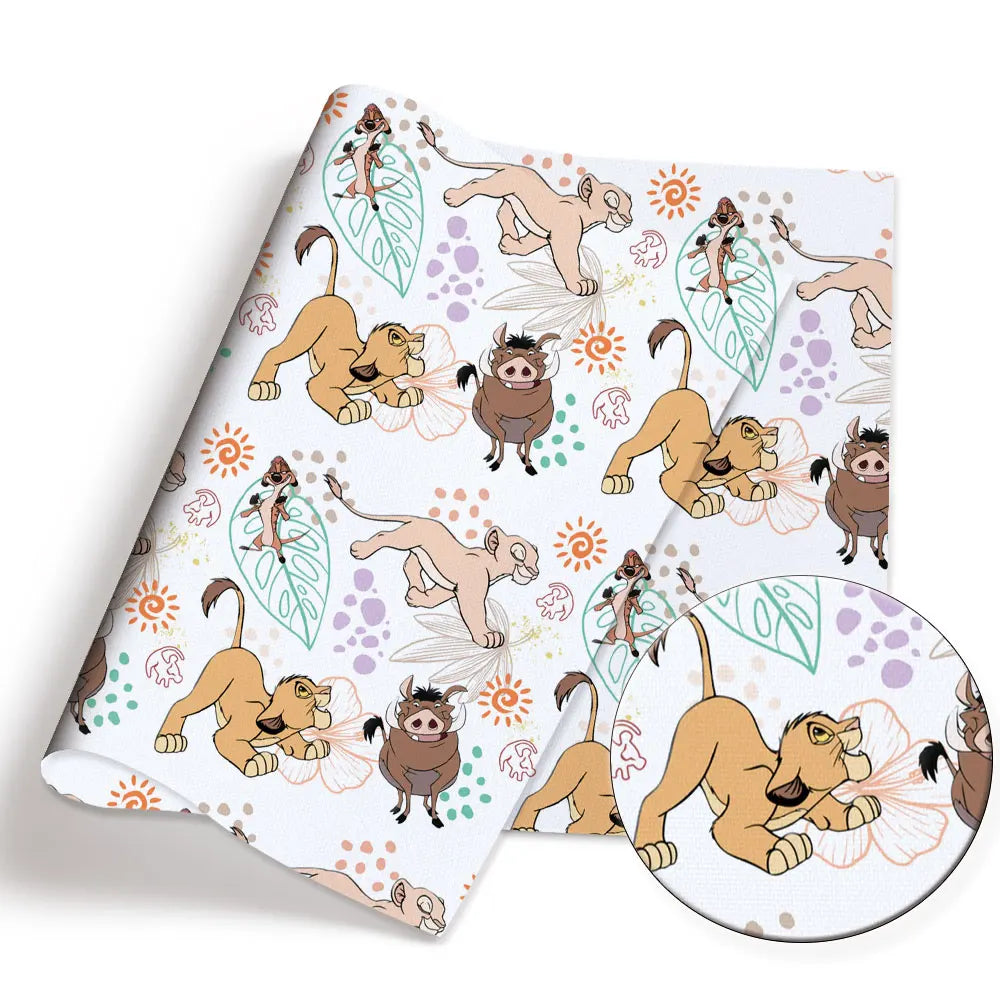 tissu coton imprimé personnages animés stitch minnie daisy carl enfants 140x50cm