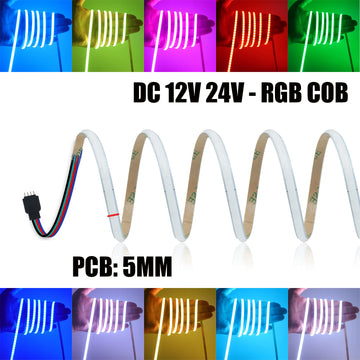 ruban led cob rgb blanc adhésif 12v 24v décoration salon rétroéclairage tv intérieur moderne