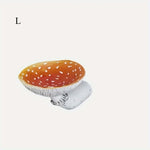 décorations murales champignons rouge blanc orange gris bougies parfum savon texture écorce rustique
