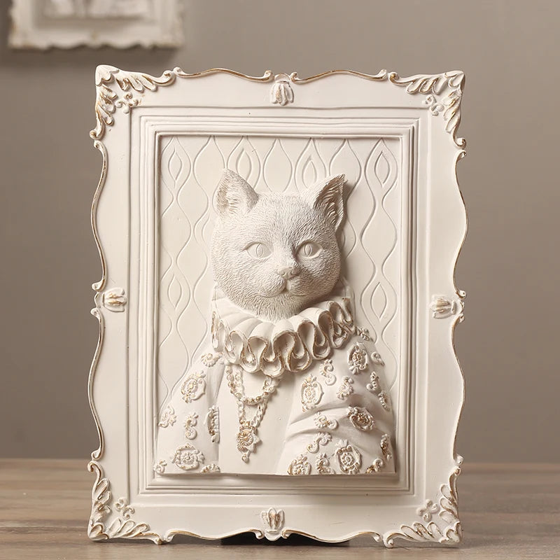 cadres decoratifs relief 3d animaux blanc classique baroque accessoires living room decoration