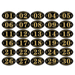 plaques numérotées tables noir jaune ornements dorés adhésives modernes rangement étagères chambre ornementales classiques