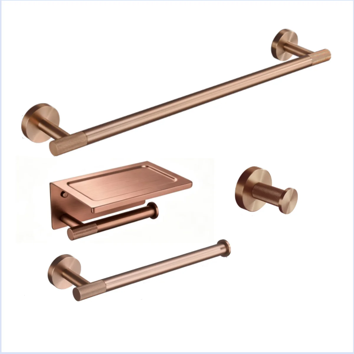 ensemble accessoires salle bain rose gold porte serviette porte savon brosse dents métal