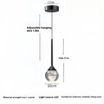 lampe suspendue moderne minimaliste cristal lunaire salle bain restaurant chambre exposition