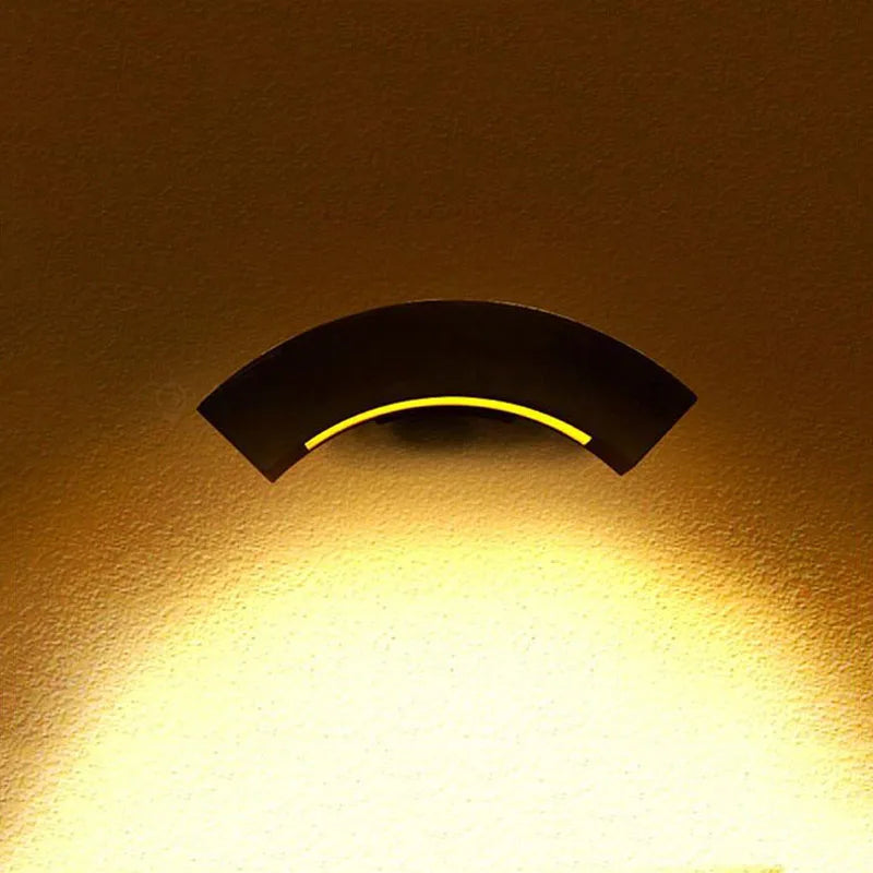 lampe murale moderne led 18w noir gris étanche ip65 aluminium polycarbonate