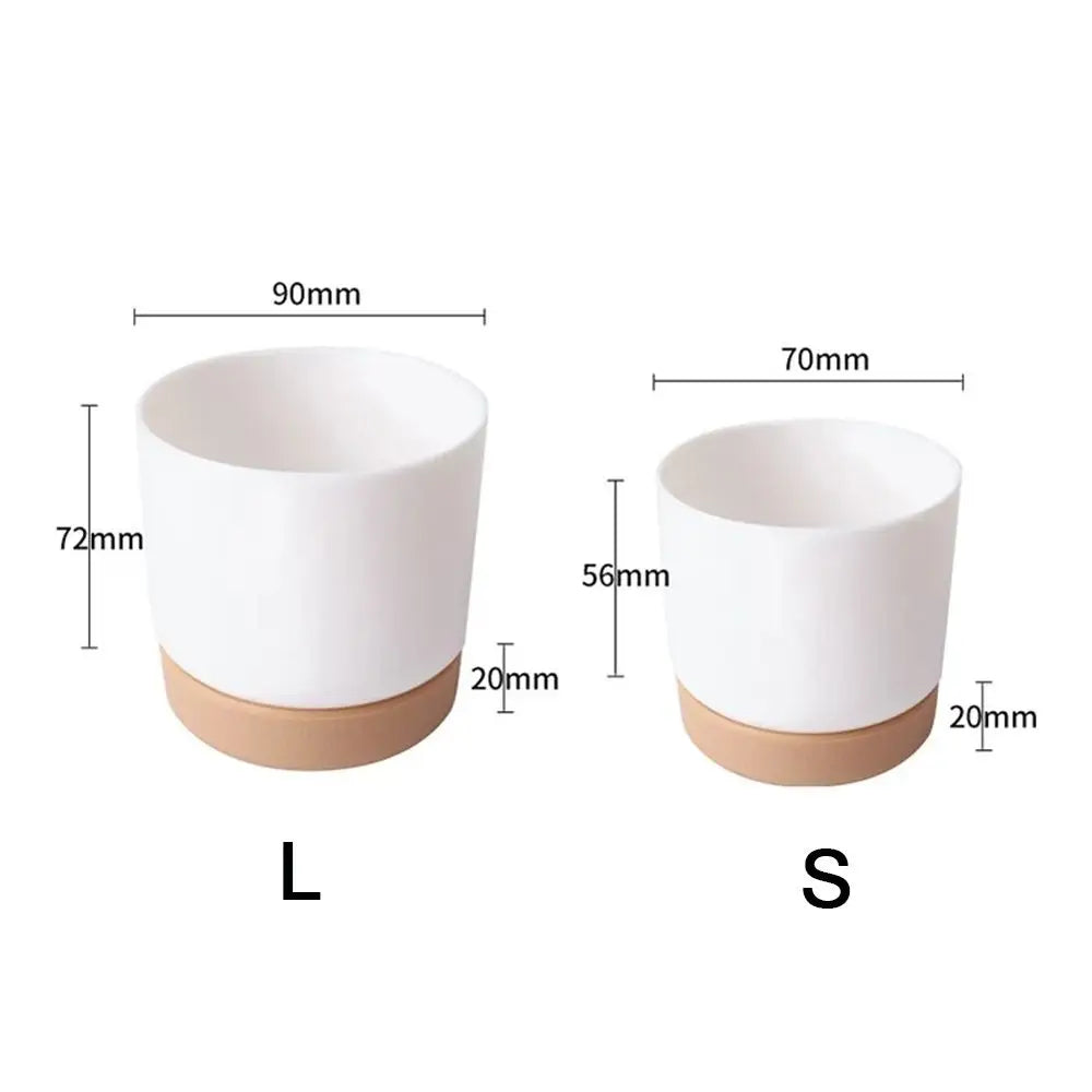pots plante blanc beige minimaliste grille drainage auto arrosage classique non enduit adhésif