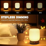 lampe table rechargeable led blanc bois moderne rayures verticales base plate minimaliste températures couleur