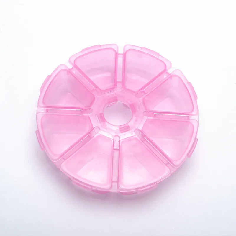 boîte pilules plastique rose compartiments moderne transparente organisation pharmacie.storage.box.translucide.pratique