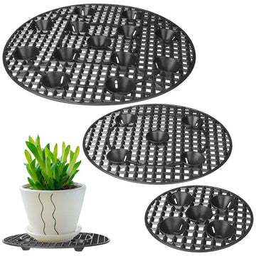 plateau fleur pot noir structure grille moderne 20cm 30cm 40cm drainage succulentes plantes vertes