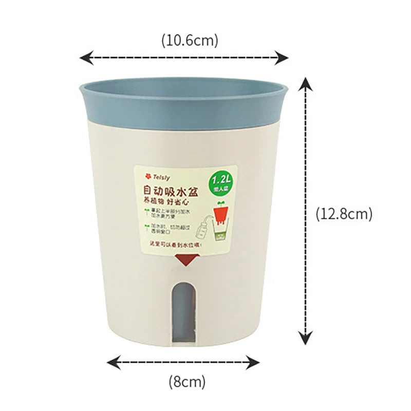 pots plante auto arrosable plastique blanc bleu orange moderne minimaliste 25l 15l